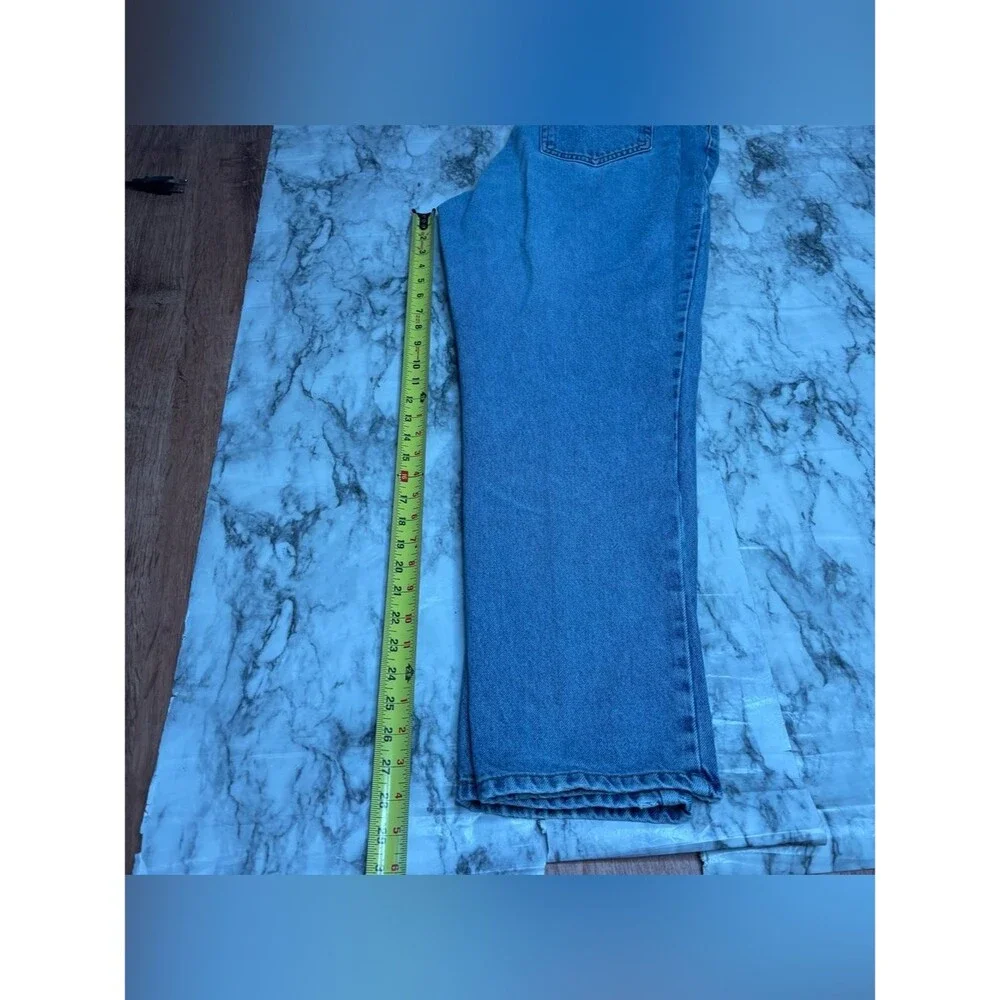 Calvin Klein 90s 100% Cotton light Blue Denim Jeans patch logo  13/14 Vintage